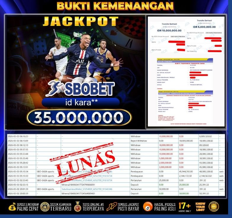 SKWSLOT : Bukti Pembayaran JP18