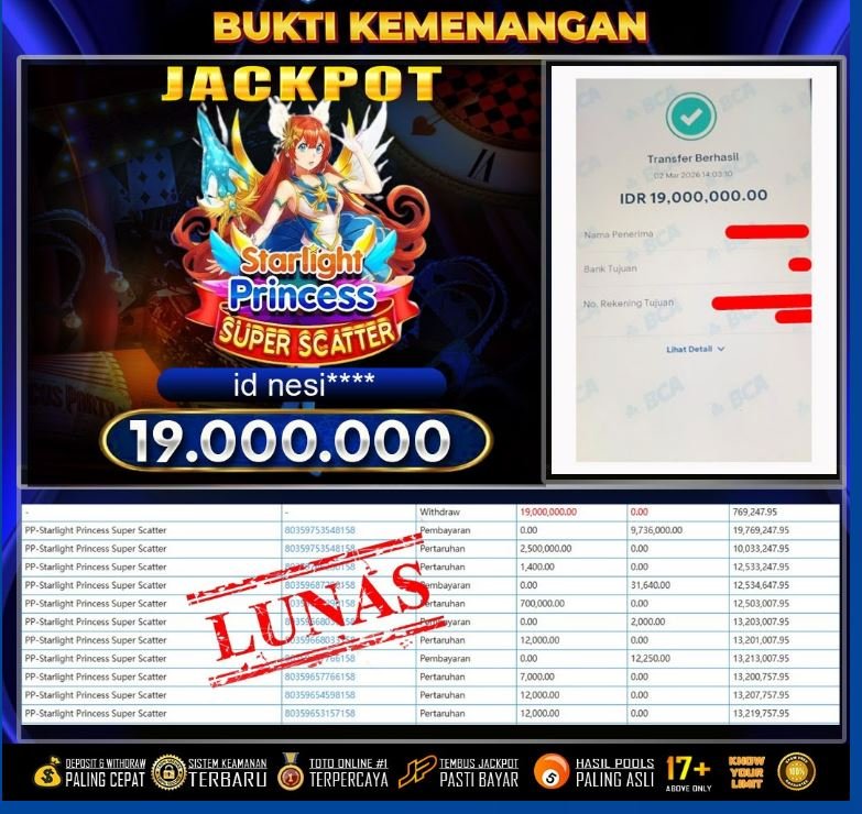 SKWSLOT : Bukti Pembayaran JP16